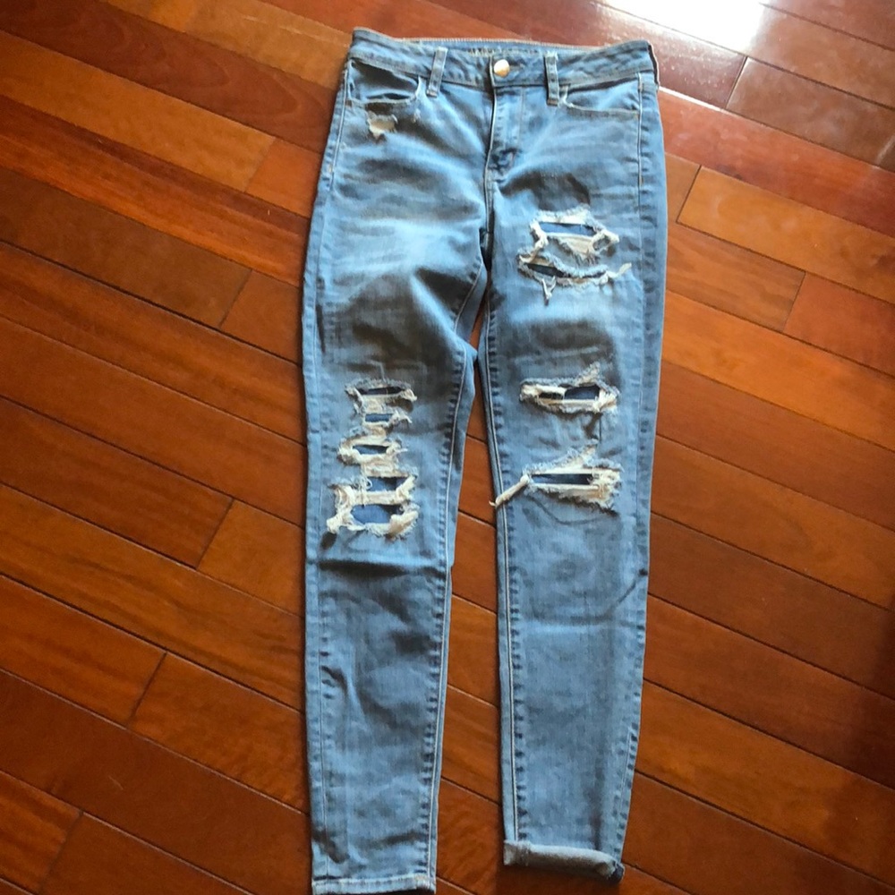 American Eagle Super stretch x skinny rip jeans 4